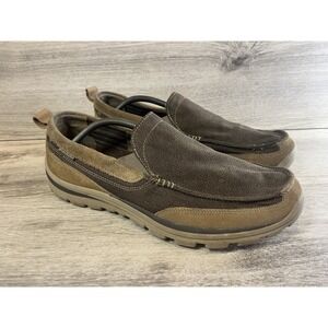 SKECHERS Men's 13 Superior Milford Brown Relaxed Fit Memory Foam‎ Loafers 64365